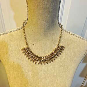 STATEMENT GOLD TONE CABLE CHAIN NECKLACE ADJ LOBSTER CLASP 16 IN